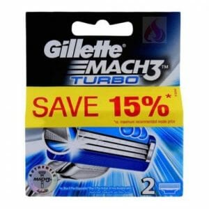 Buy Gillette Mach3 Turbo Cartridges Blades 2 Pack in Pakistan