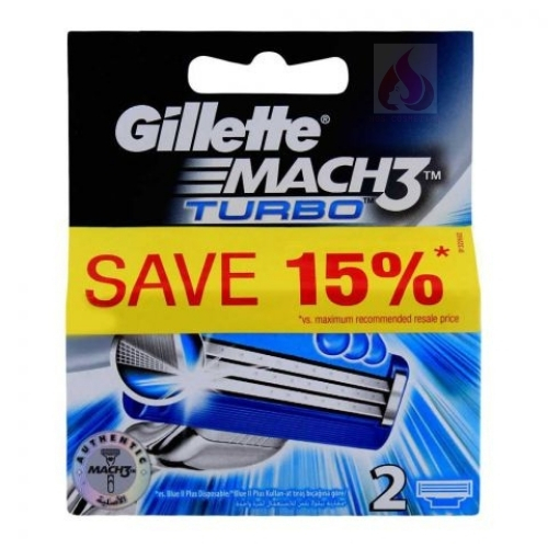 Buy Gillette Mach3 Turbo Cartridges Blades 2 Pack in Pakistan