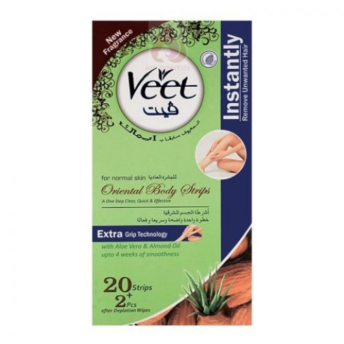 Buy Veet Aloe & Almond Oriental Body Strips- 20+2 Pack in Pak