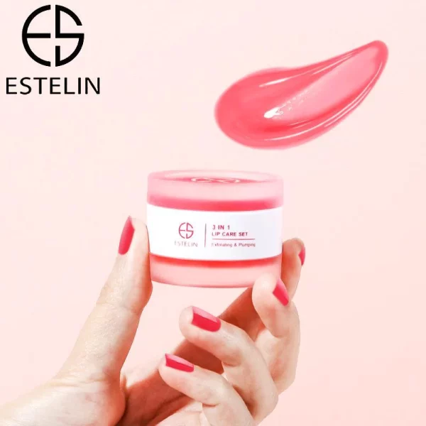 ESTELIN 3 in 1 Cherry Sugar Lip Scrub and Balm