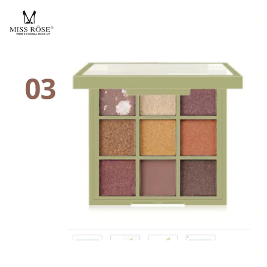 Buy Best MISS ROSE 9Colors Matte Pearlescent Eyeshadow Palette-03 Online @ HGS Cosmetics