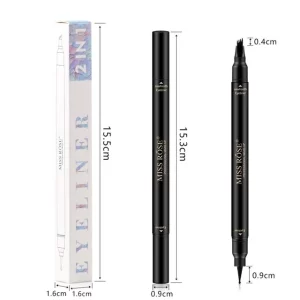 Buy Best MISS ROSE Double Head 4 Fork Eyebrow Pencil 2 In 1 Black Online @ HGS Cosmetics