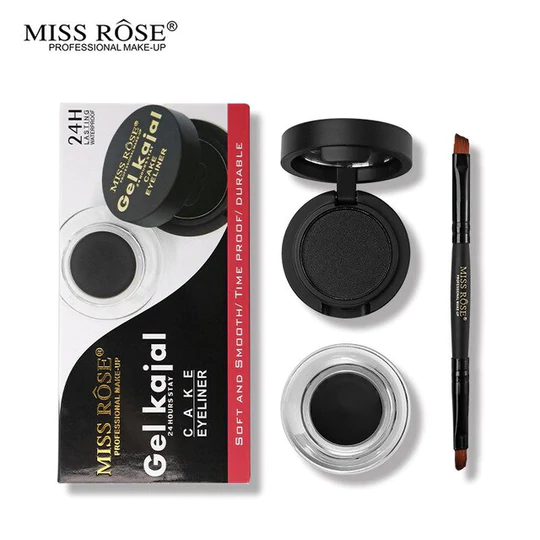 Buy Best Miss Rose Black Cake Eyeliner And Gel Kajal Online @ HGS Cosmetics