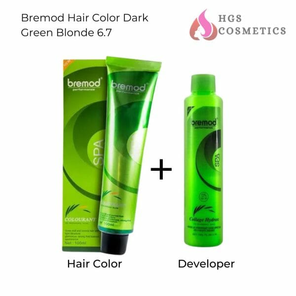 bremod hair color Dark Green Blonde 6.7