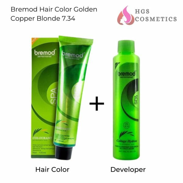 Buy Best Bremod Hair Color Medium Golden Copper Blonde 7.34 Online Online @ HGS Cosmetics