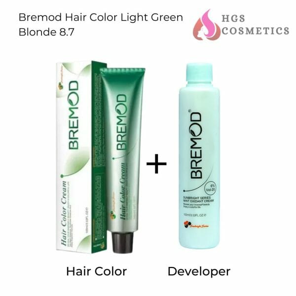 bremod hair color Light Green Blonde 8.7