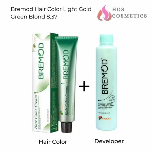 Bremod Hair Color Light Gold Green Blond 8.37