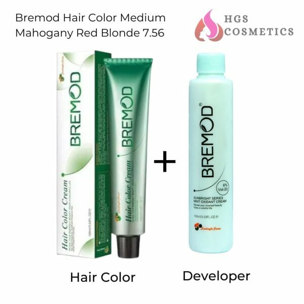 bremod hair color Medium Mahogany Red Blond 7.56