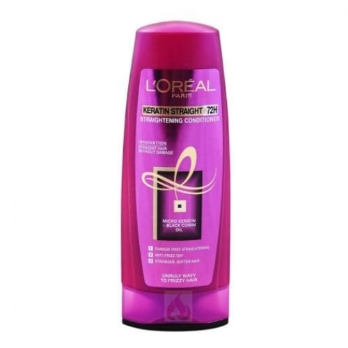 L'Oréal Paris Keratin Straightening Conditioner For Unruly Wavy To Frizzy Hair - 175ml