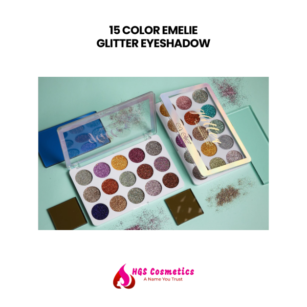 Emelie 15 Color Emelie Glitter Eyeshadow