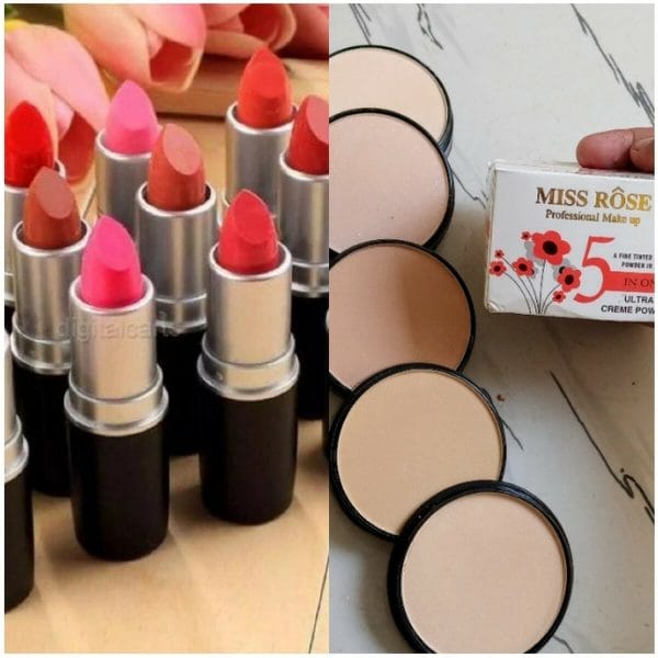 Miss Rose Pack Of 6 Matte Lipstick And M.R 5 In 1 Facepowder