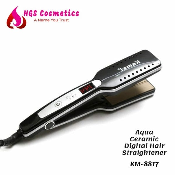 Kemei Km Aqua Ceramic Digital Hair Straightener - 8817