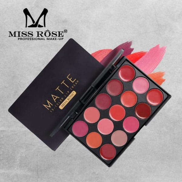 Miss Rose 15 Colors Lip Cream Palette