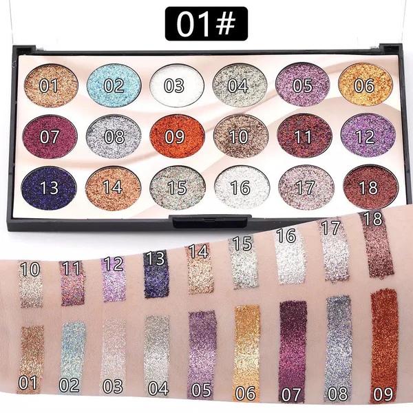 Miss Rose 18 color saquinGlitter Eyeshadow palette